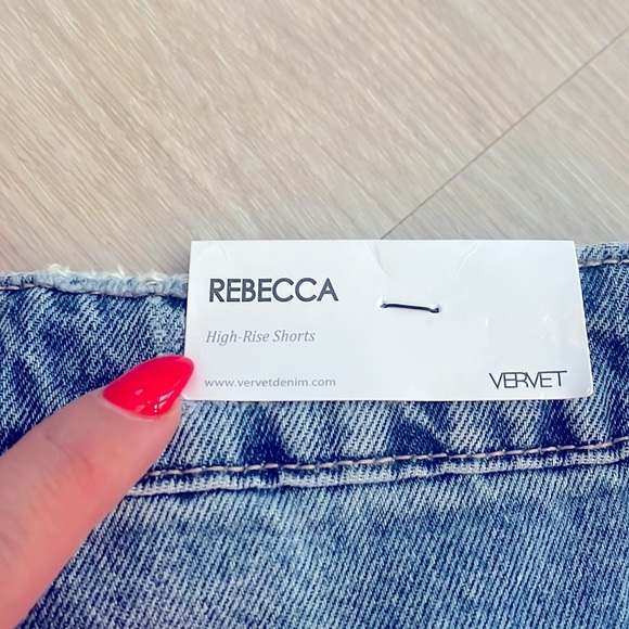 VERVET Rebecca XS High Rise Denim distressed shorts extra small NWT boutique - Picture 6 of 10